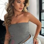 Top elastyczny Posas szary melanż