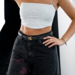 Top na ramiączka Nikitto szary melanż