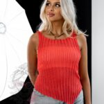 Bluzka siatka Barbels koralowa