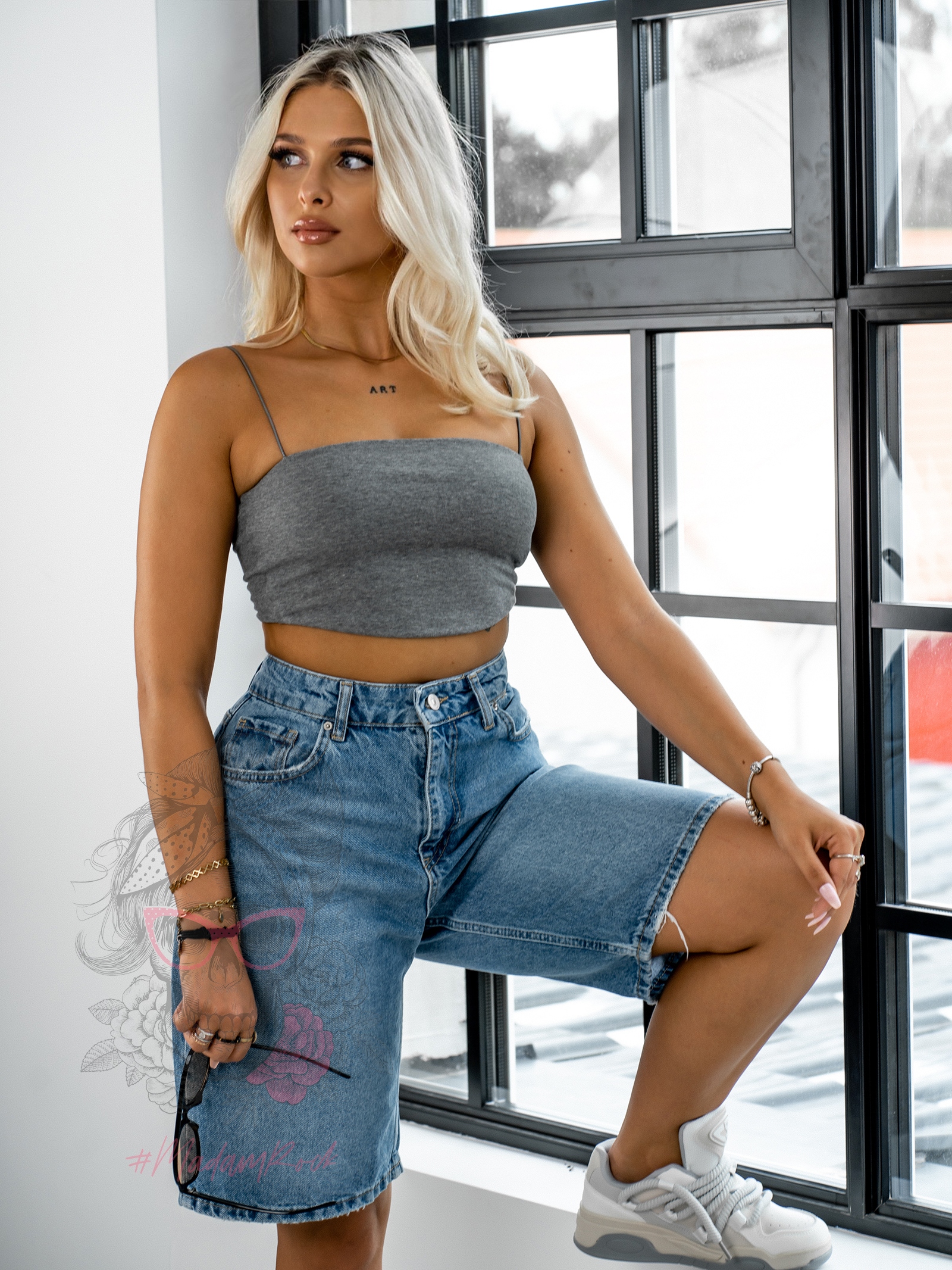 Spodenki jeansowe Fiks niebieskie