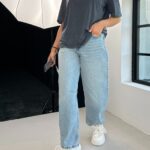 Spodnie baggy Isto niebieskie