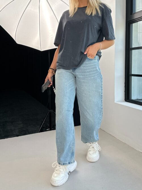 Spodnie baggy Isto niebieskie