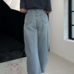 Spodnie baggy Isto niebieskie