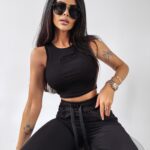 Top damski prążkowany Ruby Ola Voga czarny