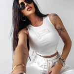 Top damski prążkowany Ruby Ola Voga ecru