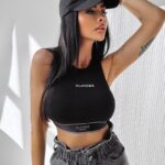 -wyprzedane-Top prążkowany Mania Ola Voga czarny