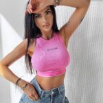 Top prążkowany Mania Ola Voga róż