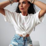 -wyprzedane-T-shirt oversize Graved Ola Voga ecru