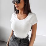 T-shirt dopasowany Delice Ola Voga ecru