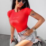 Body prążkowane modelujące Pearl Ola Voga neonowy koral