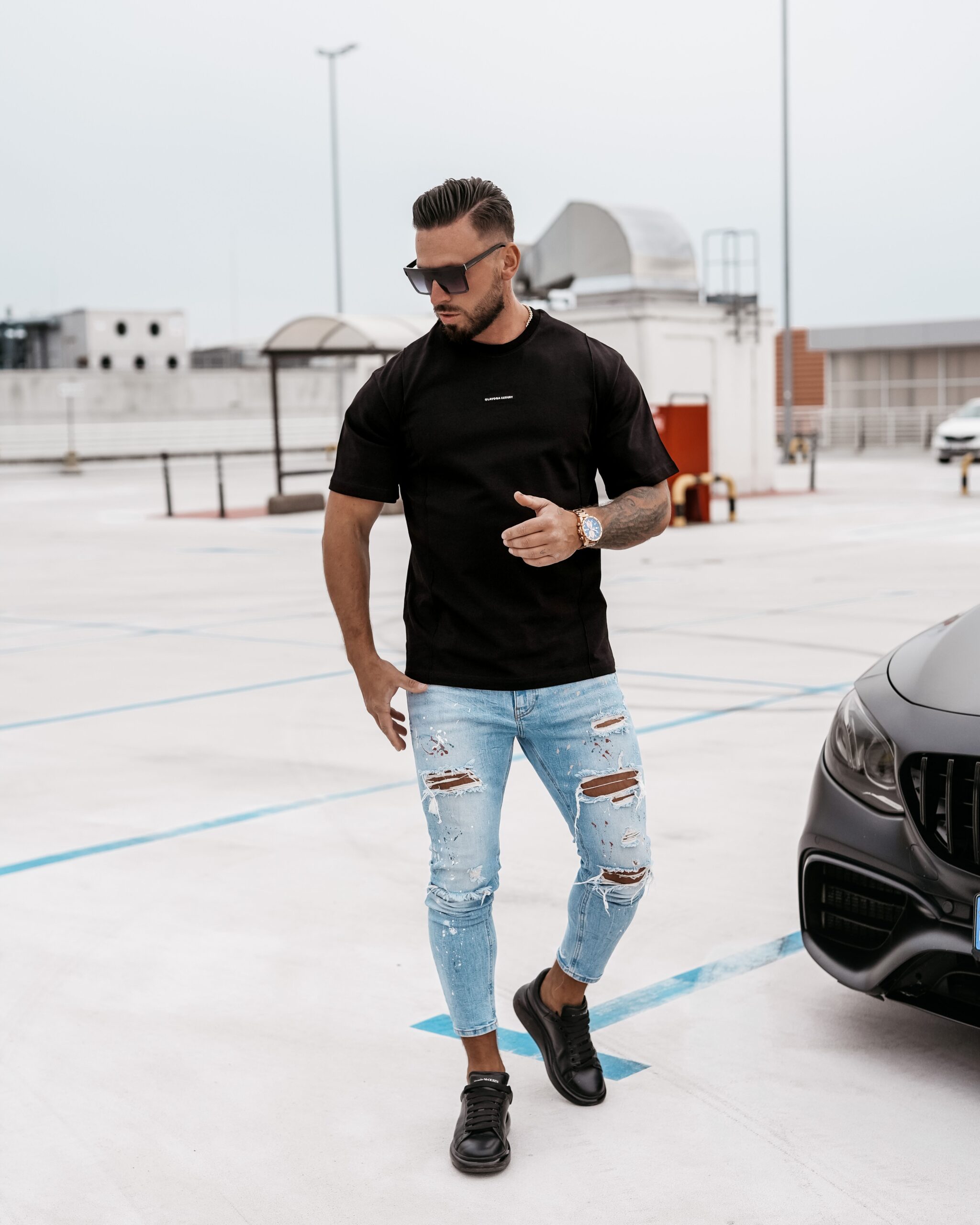 T-shirt męski bawełniany Silver Ola Voga czarny T-shirt męski bawełniany Silver Ola Voga czarny