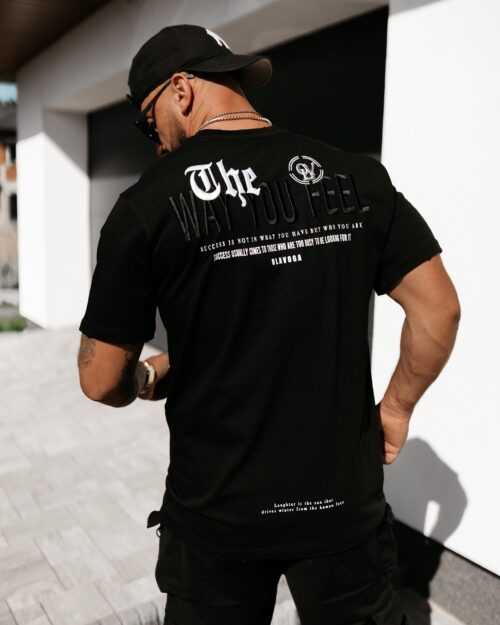 T-shirt męski z nadrukiem Feel Ola Voga czarny