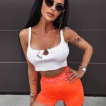 Spodenki kolarki logowane CONVE OLAVOGA koralowe