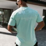 T-shirt męski z nadrukiem Feel Ola Voga miętowy