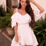 Sukienka asymetryczna NB Voler biała