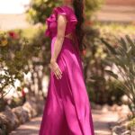 Sukienka maxi NB Glambiss amarantowa