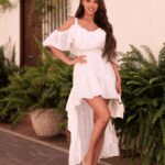 Sukienka asymetryczna NB Voler biała