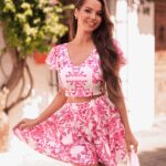 Komplet wakacyjny NB Meliss biało-różowy