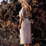 Sukienka muślinowa Doul beżowa