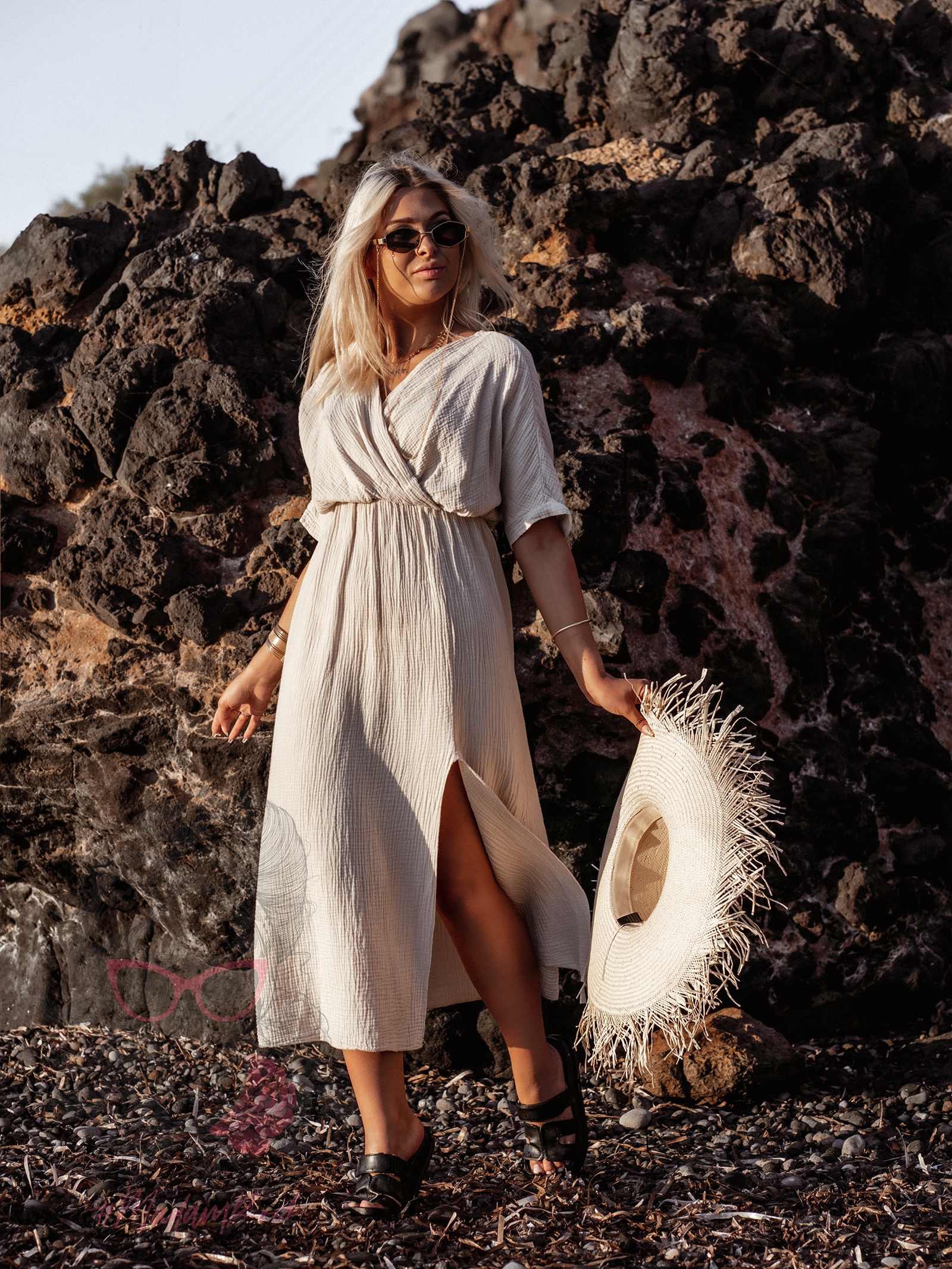 Kapelusz wakacyjny Ilor beżowy