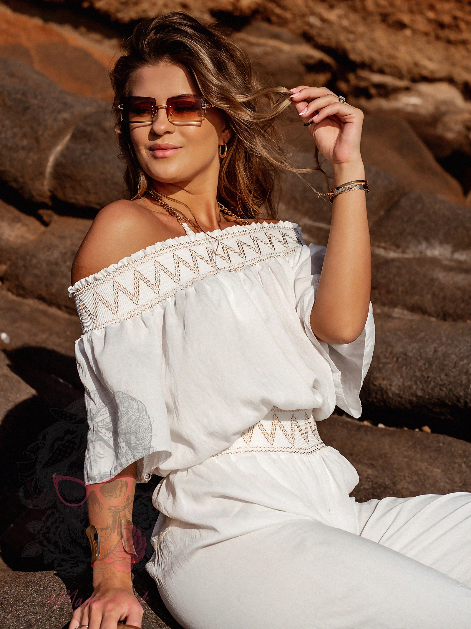 Komplet wakacyjny Grek biały