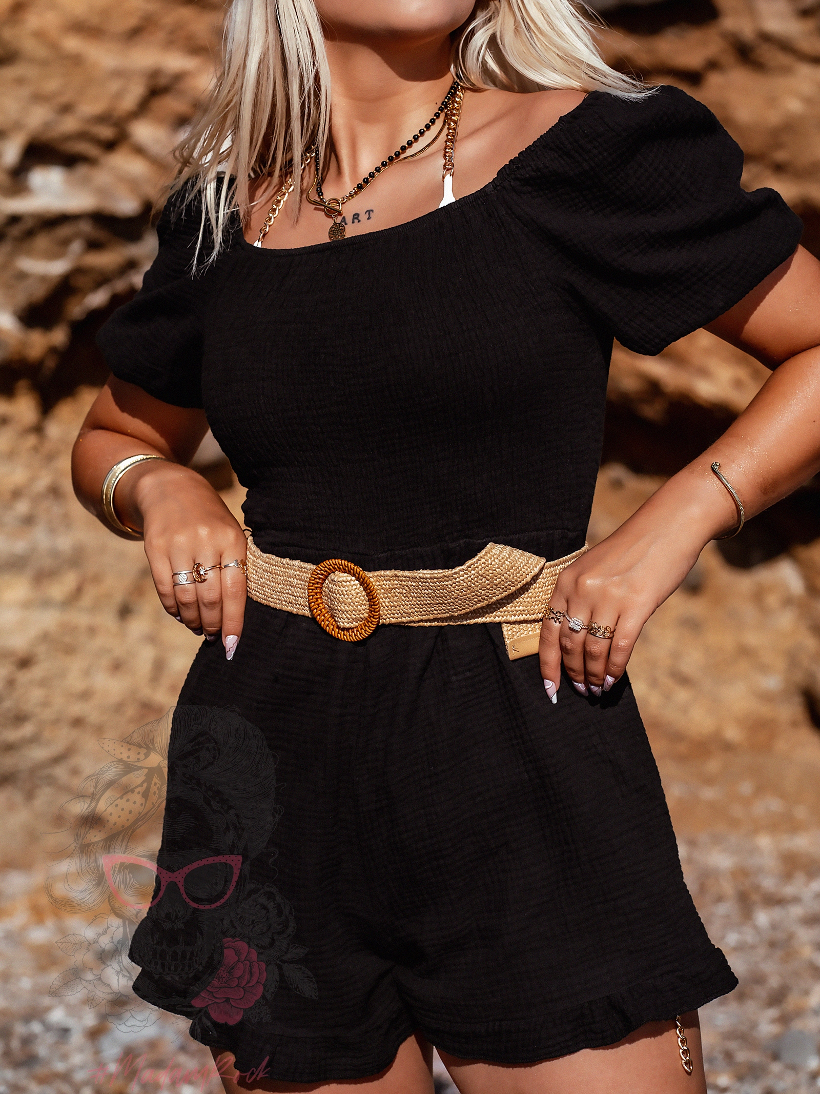 Kombinezon muślinowy Sisti czarny