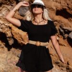 Daszek słomiany szachownica Tose beż