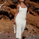 Sukienka boho na ramiączka Balle jasnobeżowa