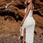 Sukienka boho na ramiączka Balle jasnobeżowa