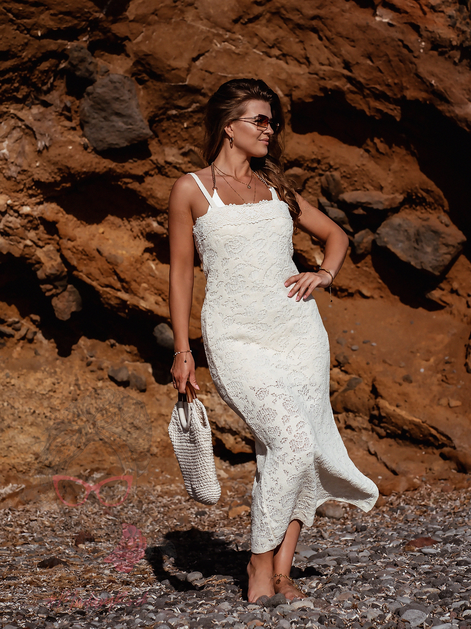 Sukienka boho na ramiączka Balle jasnobeżowa Sukienka boho na ramiączka Balle jasnobeżowa