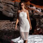 Sukienka z siatki Frodo ecru