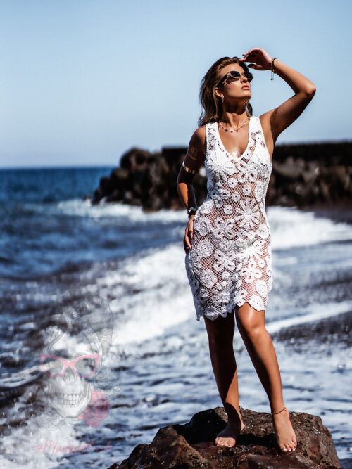 Sukienka ażurowa Frontera biała