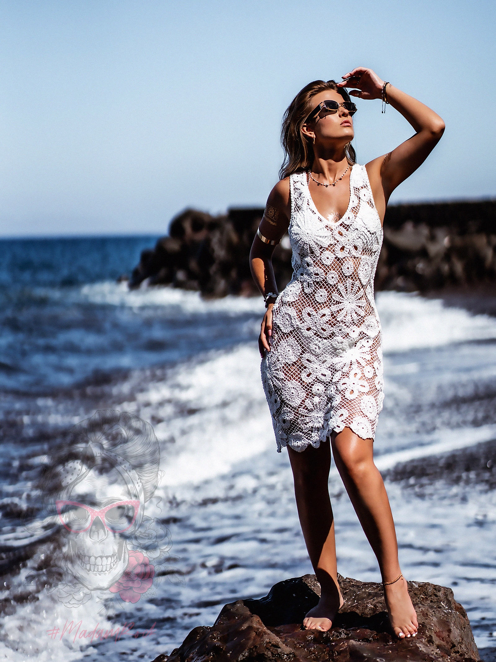 Sukienka ażurowa Frontera biała