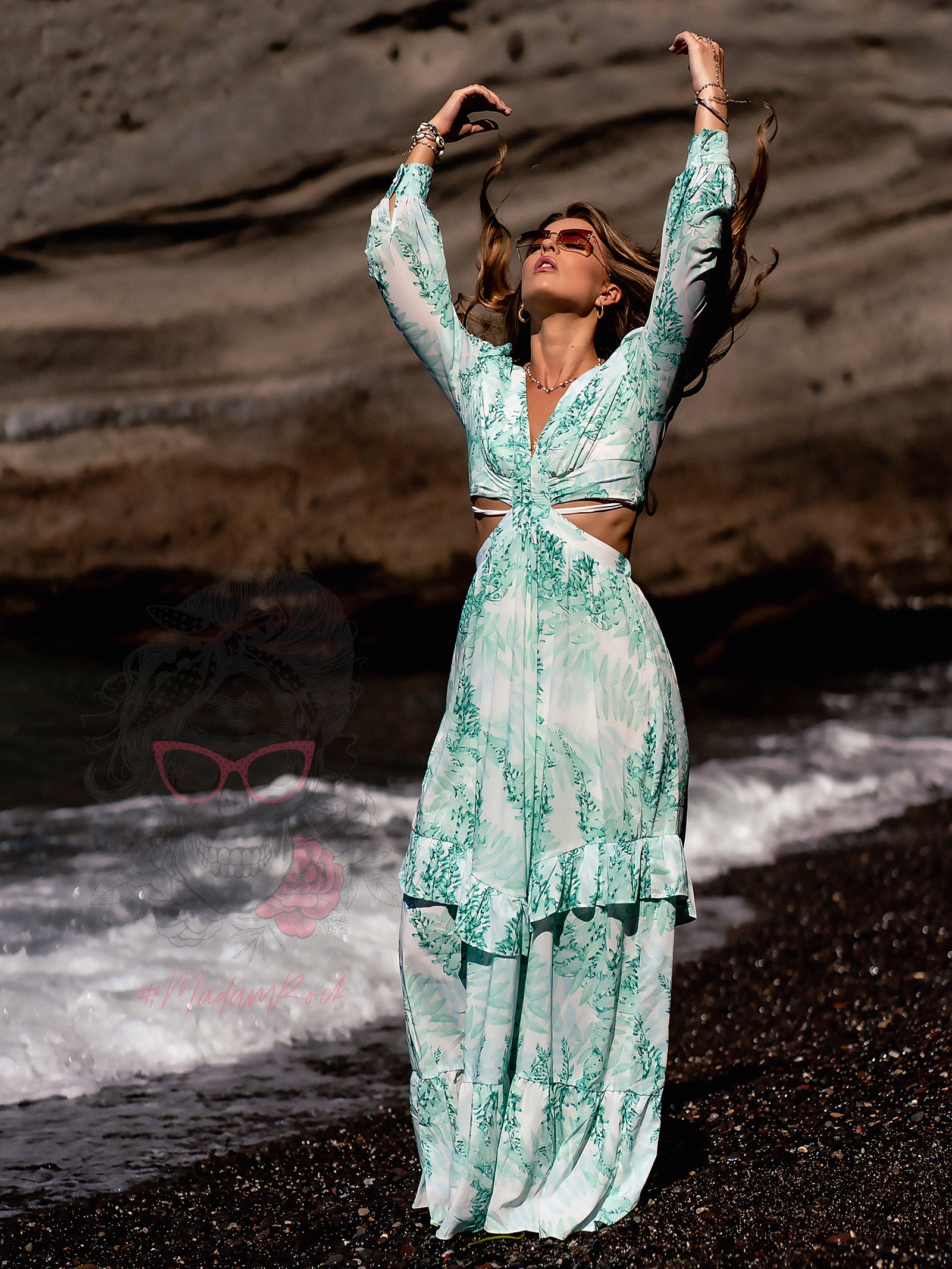 Sukienka maxi Blue Lagoon zielona