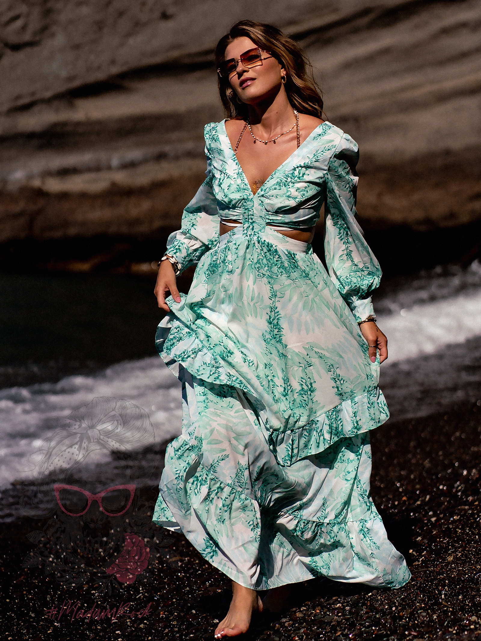 Sukienka maxi Blue Lagoon zielona