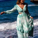 Sukienka maxi Blue Lagoon zielona