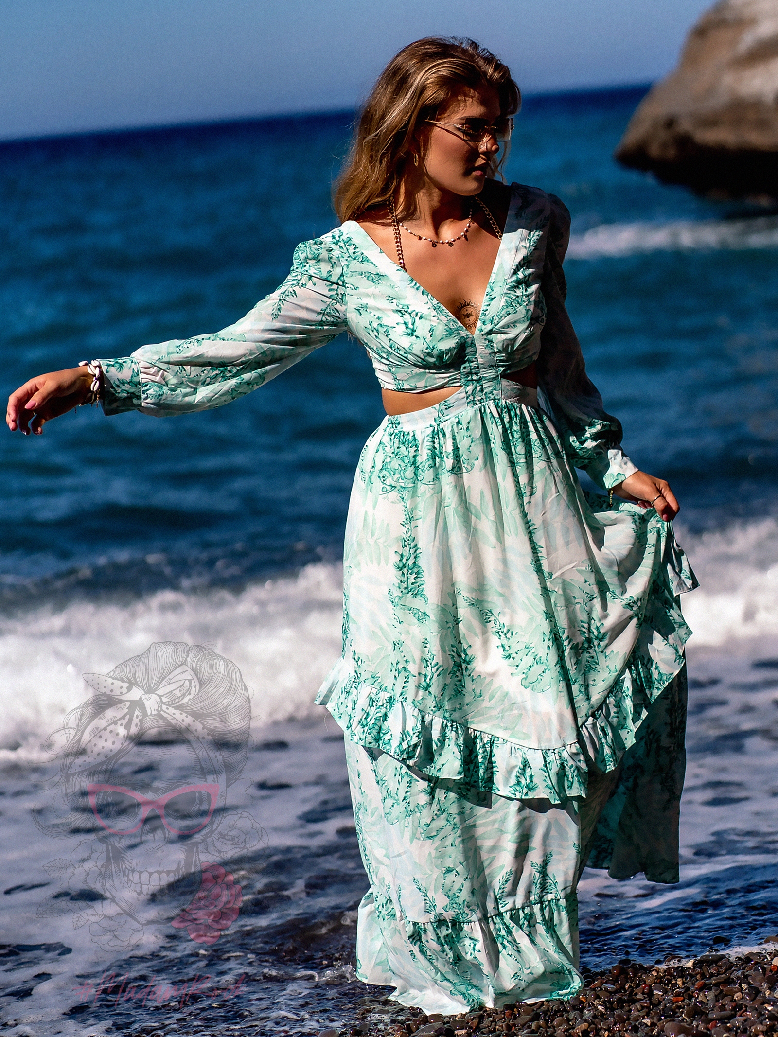 Sukienka maxi Blue Lagoon zielona