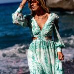 Sukienka maxi Blue Lagoon zielona