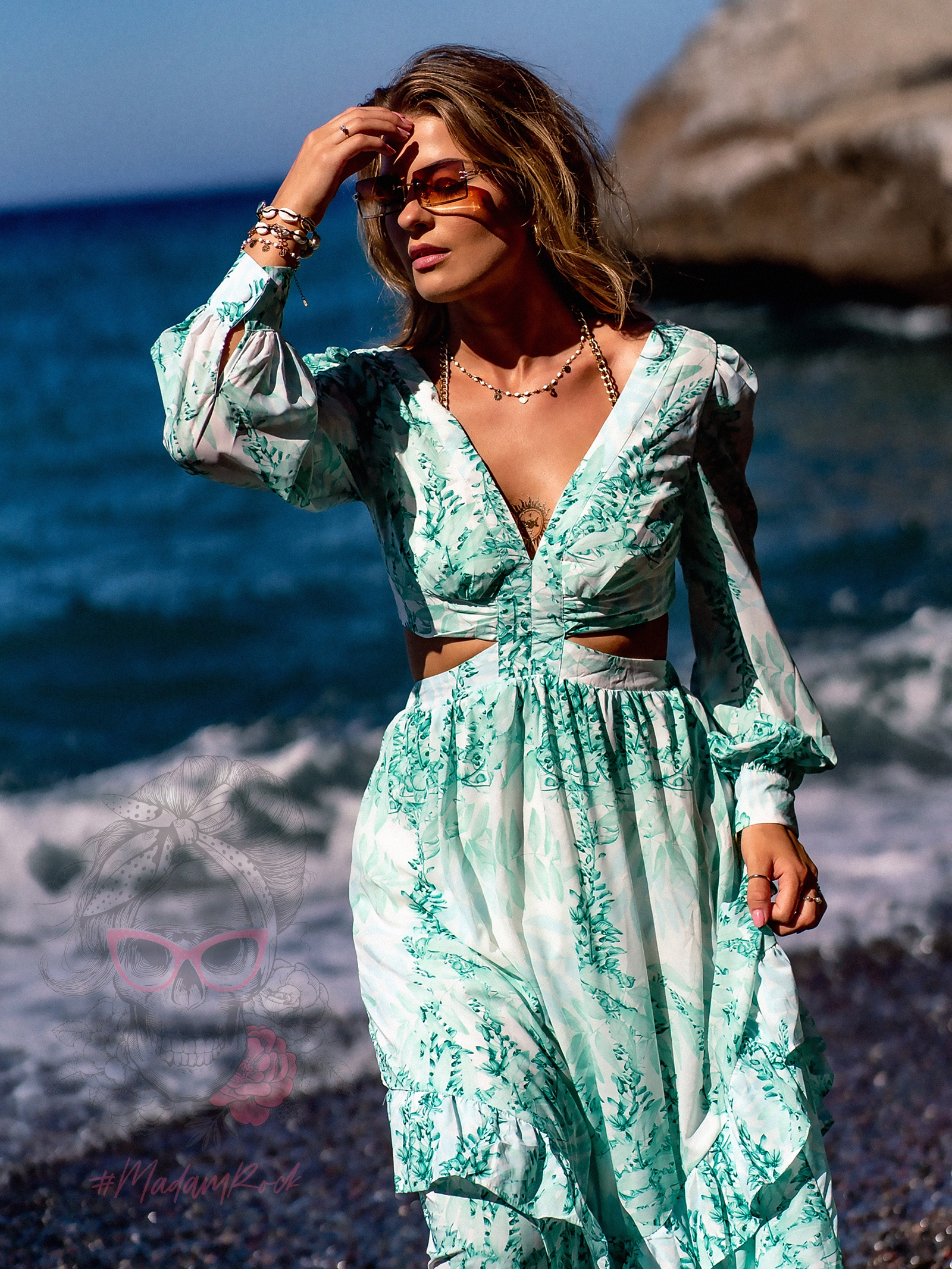 Sukienka maxi Blue Lagoon zielona