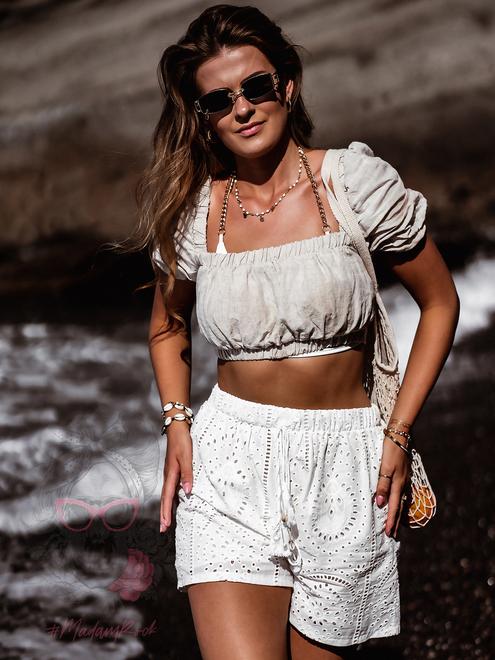 Top lniany Naturali beżowy