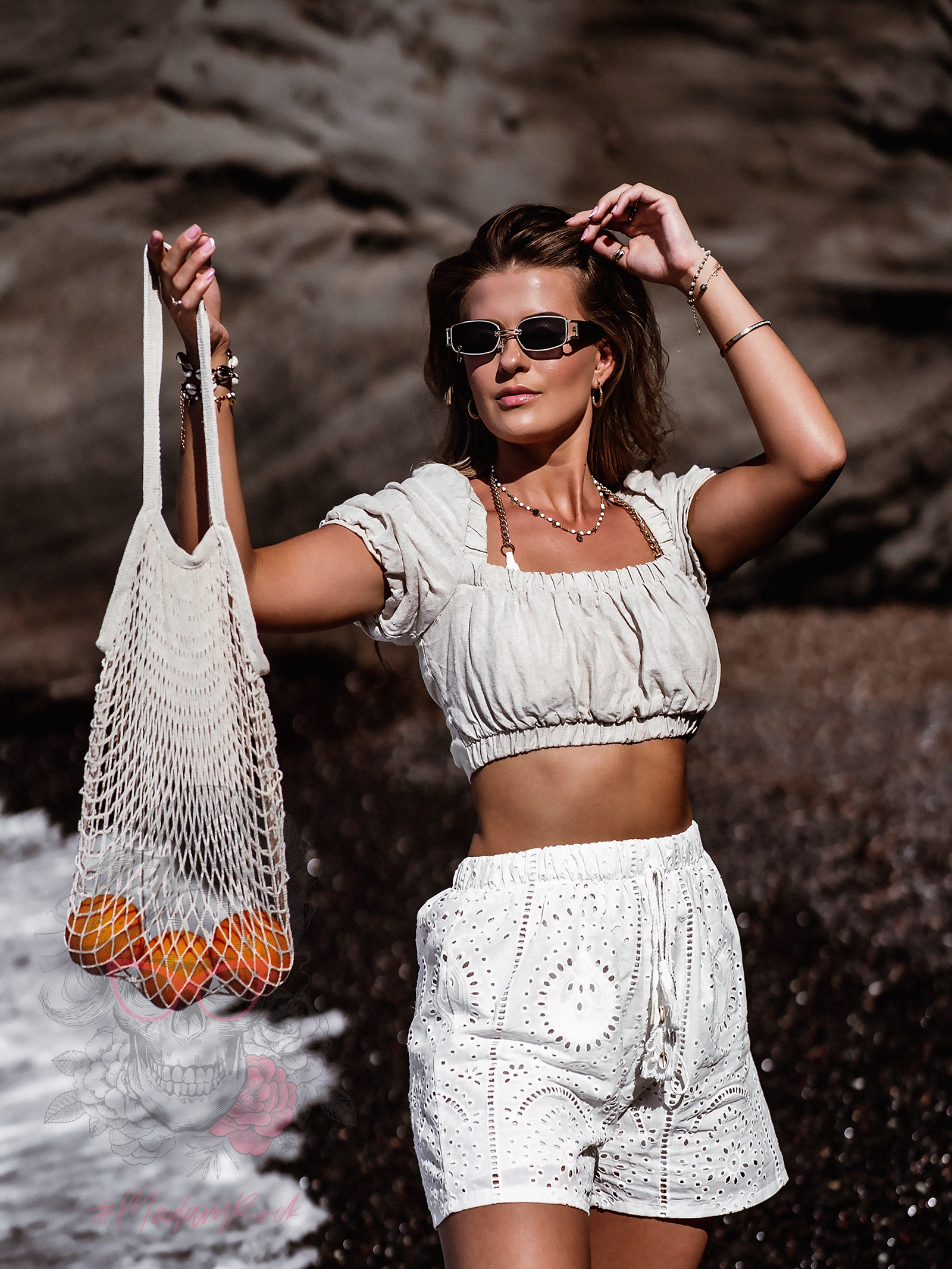 Top lniany Naturali beżowy