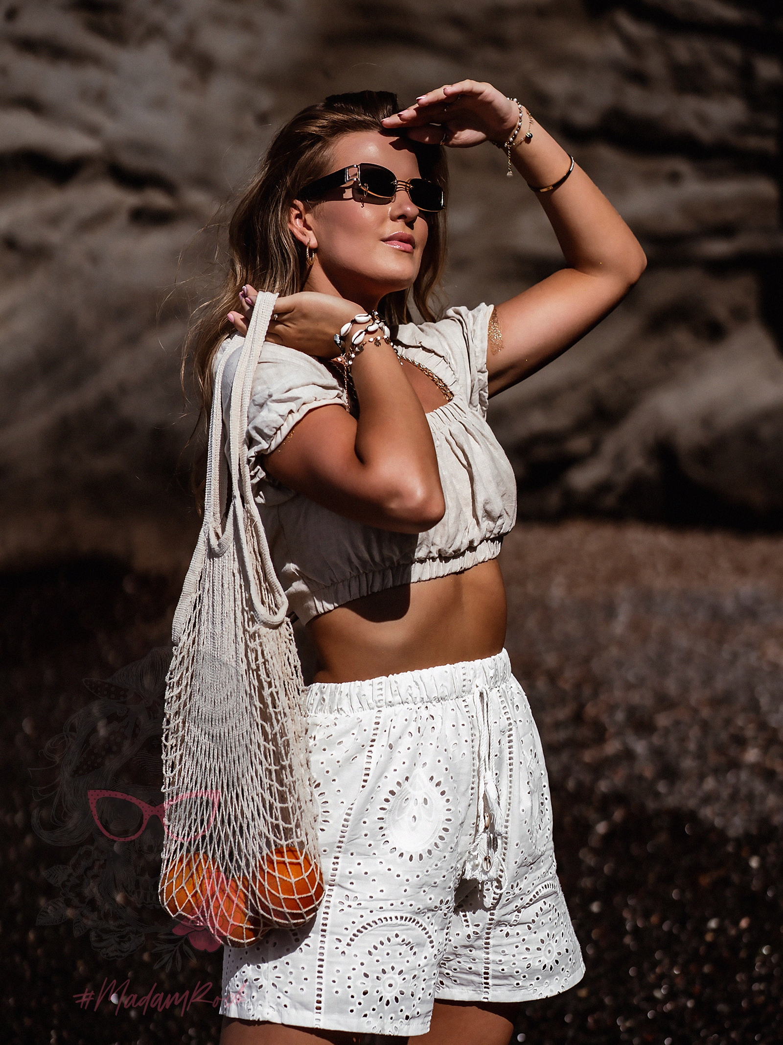 Top lniany Naturali beżowy