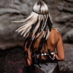 Opaska boho z piórami Well czarna