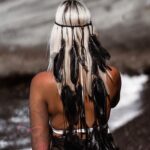 Opaska boho z piórami Well czarna