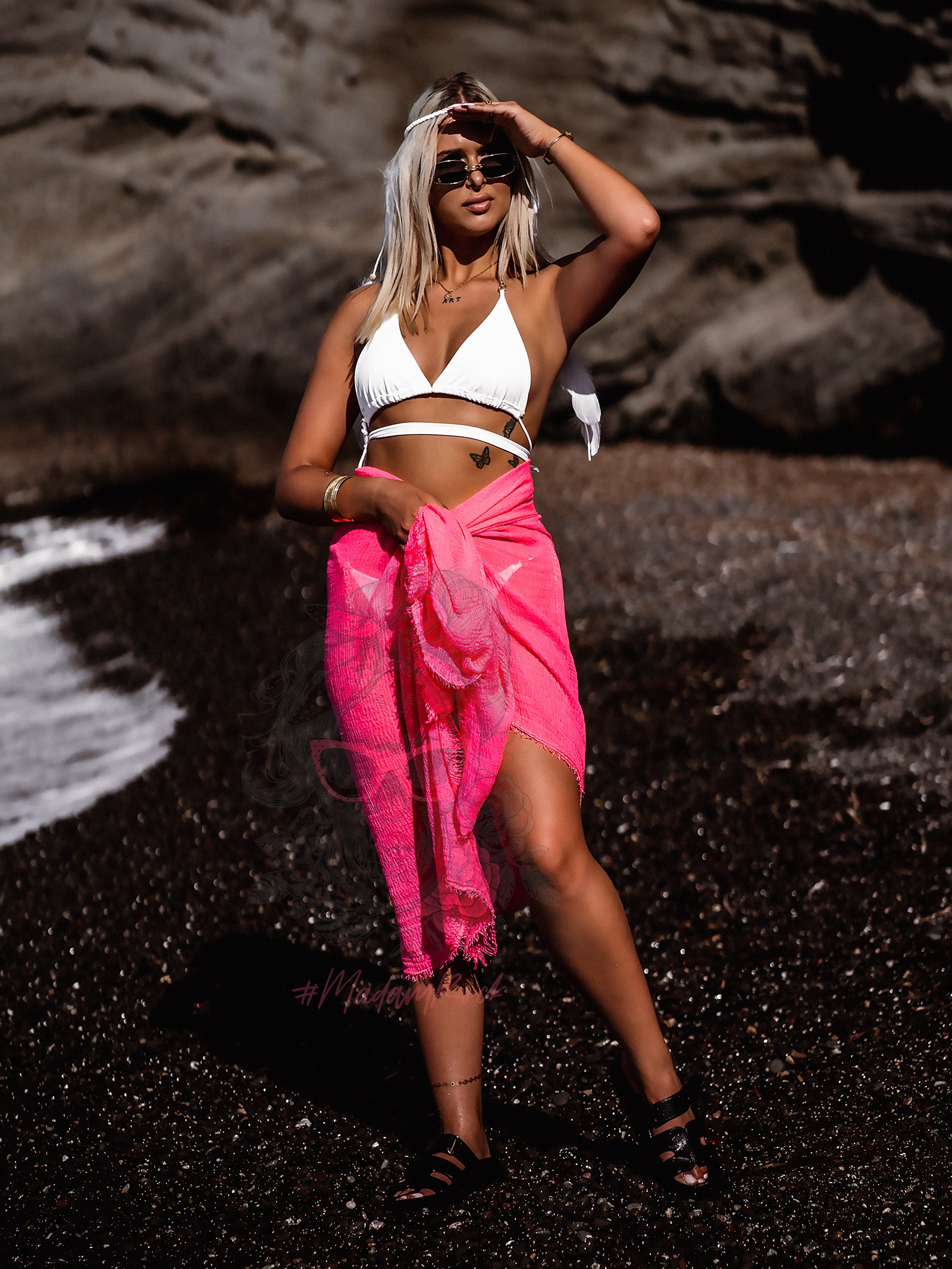 Chusta wakacyjna Soole neonowy róż