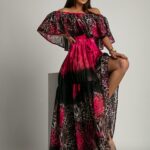 Sukienka maxi NB Lumia panterka-róż