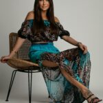 Komplet wakacyjny NB Lamia panterka-turkus