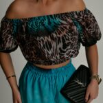 Komplet wakacyjny NB Lamia panterka-turkus