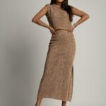 Komplet ażurowy BOHO LUMI cappuccino