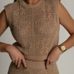 Komplet ażurowy BOHO LUMI cappuccino